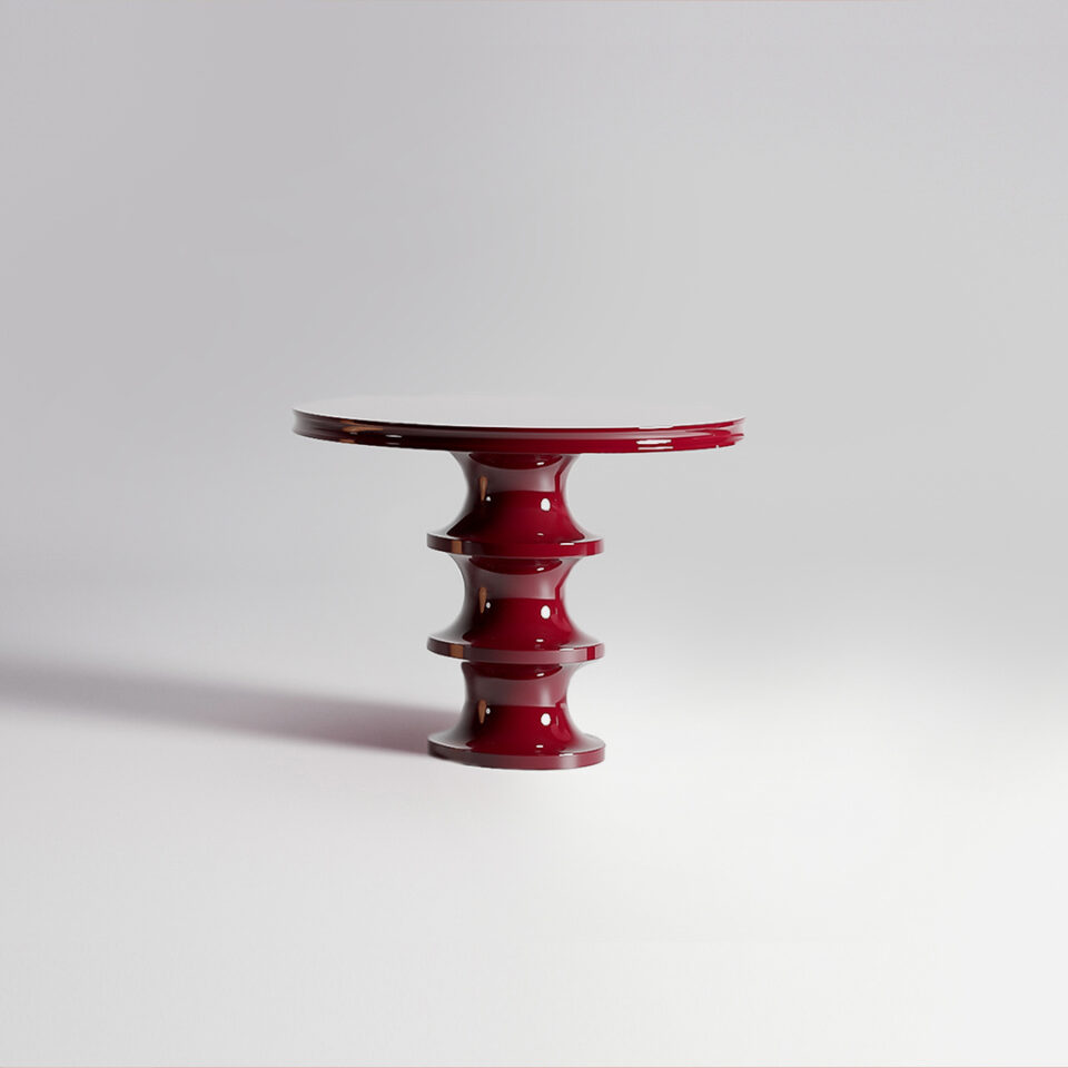 A vibrant red breakfast table part of DAVIDSON London’s Wanderlust Collection.