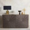 The Brooklyn Sideboard in High Gloss Metallic Grey Eucalyptus with Polished Brass Trim