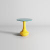 A fun occasional table part of DAVIDSON London’s Wanderlust Collection. This design features the Decanter base in a bright yellow ‘Sahara’ and the Elystan top in a vibrant blue ‘Danče’.