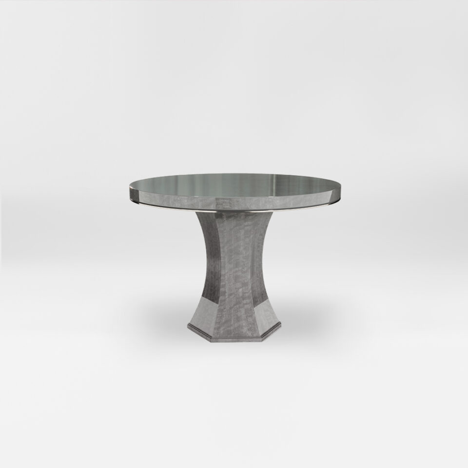 Grey round Chatsworth Table on a grey background