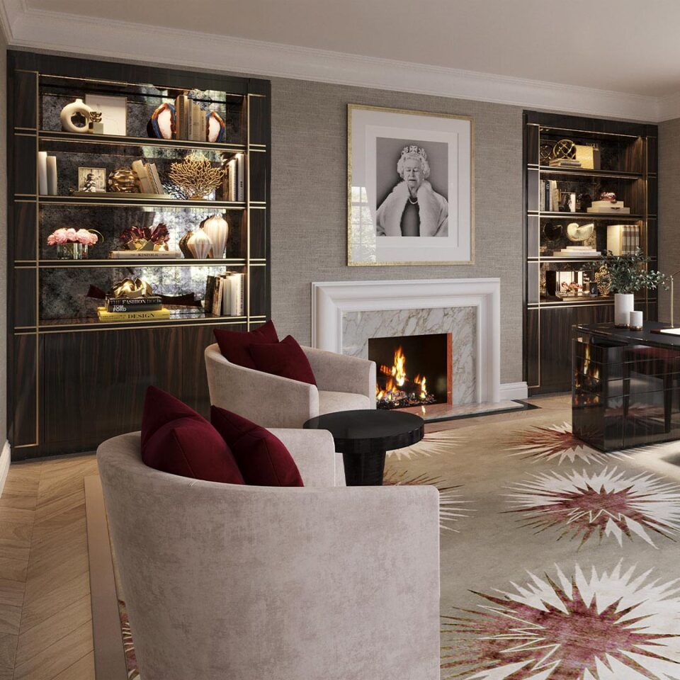 Layer opulence in your home office with the Eclipse Alcove
Unit, which makes use of the negative space surrounding
your fireplace chimney breast, adding to this focal point
with its stunning lines and functional shelving.