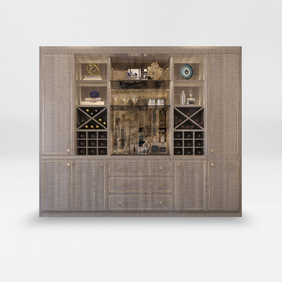 The Vesper Home Bar in Shadow Grey Anegre