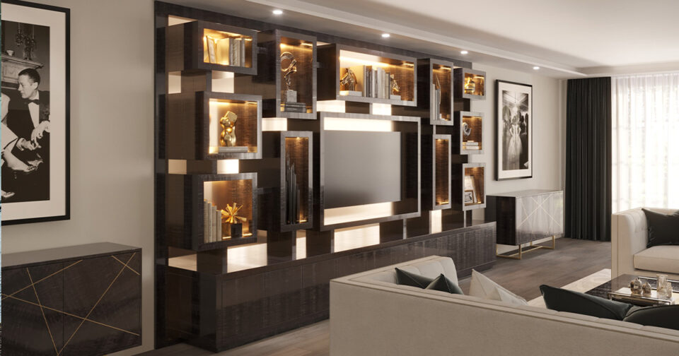 The Ebury Media Unit and Abstract Sideboard, Interior Deign Project by Davidson London