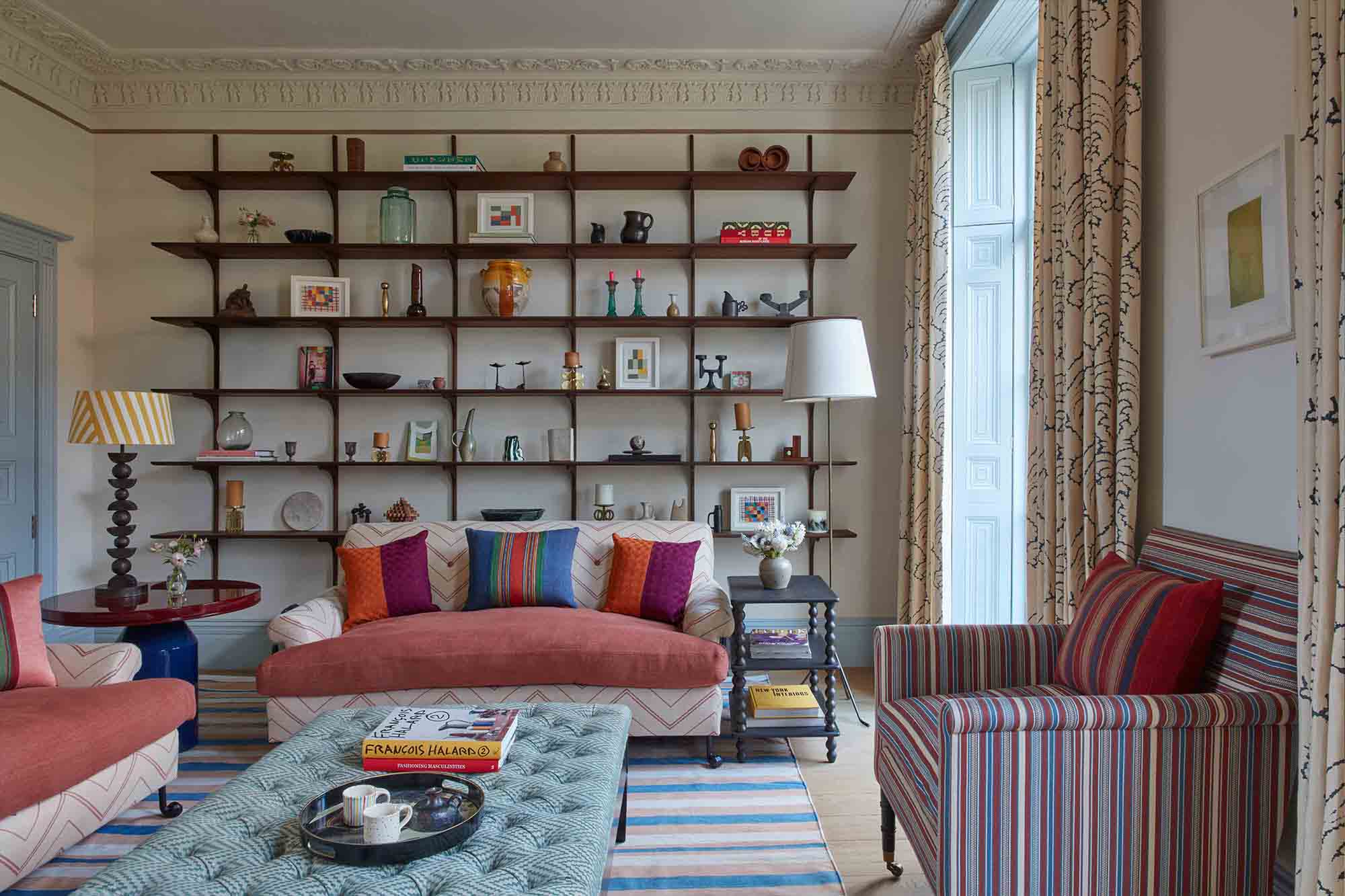 Step inside this stunning Kensington townhouse. Kate Guinness's Design has infused colour and pattern to create a joyful and bright interior. Featuring the Crayon Occasional Table by DAVIDSON London. Photography by James McDonald.