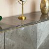 The Four Door Montana Sideboard in Sycamore Slate with Sycamore Pearl doors and Brushed Brass Details by Davidson London