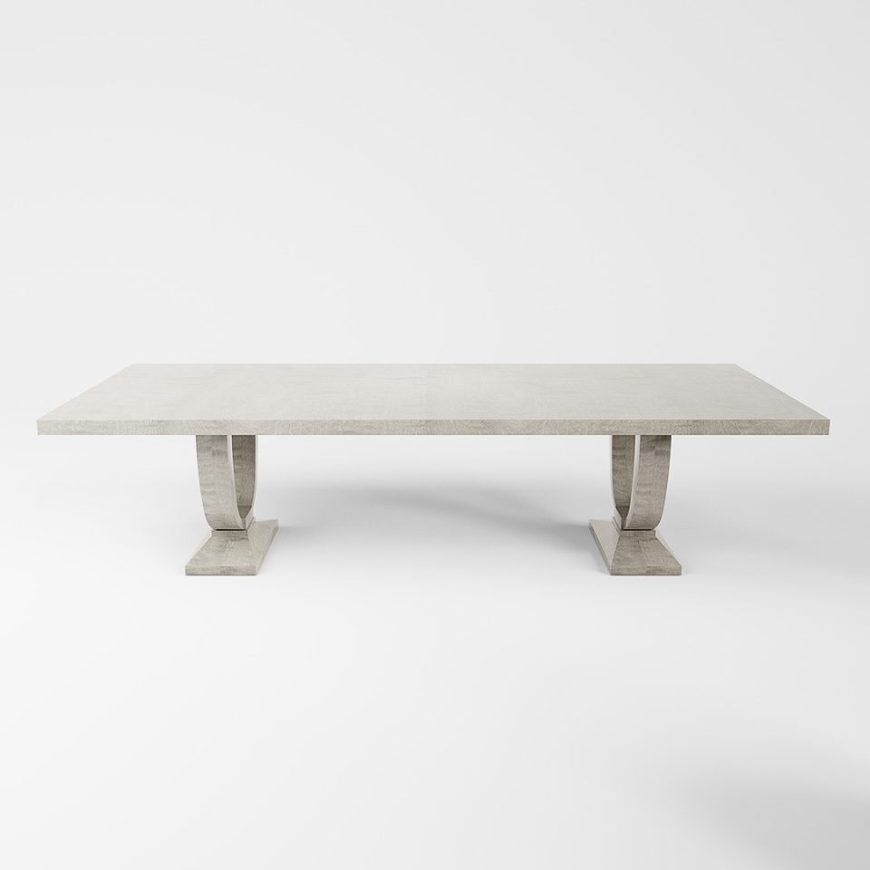 Art deco dining table on a grey background