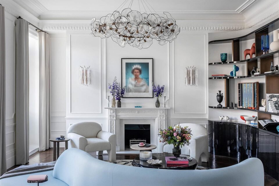 Luxury living room furniture with a handcrafted centre table.