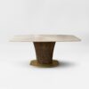a cut out of the Magdon luxury bronze dining table on a light grey background with a soft shadow