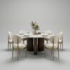 luxury 6 seater dining set on a soft grey background