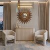 a light veneer Contemporary Luxury Sideboard in a neutrally decorated luxury apartment