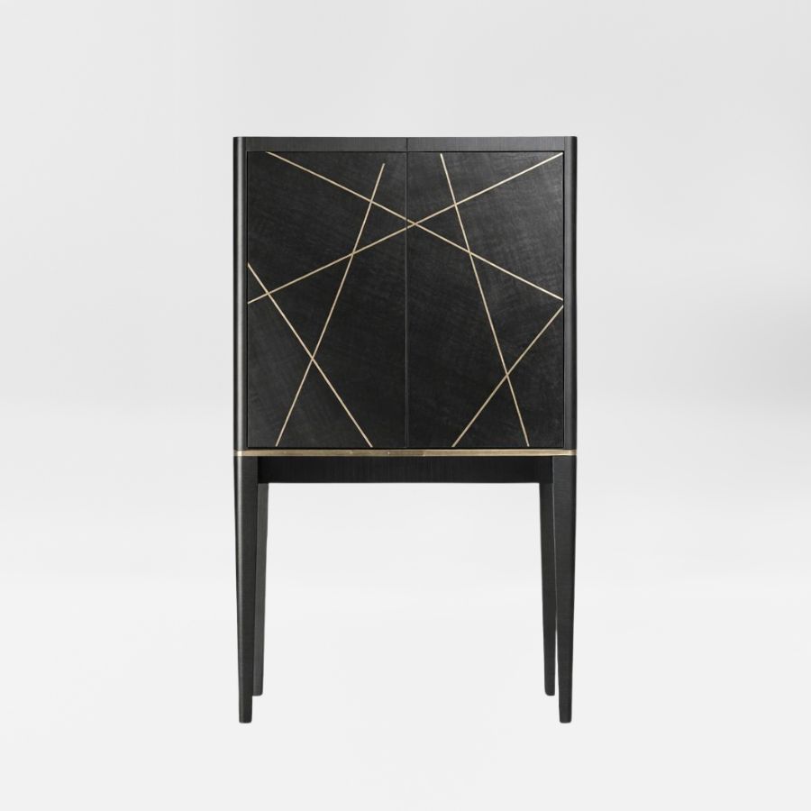 The Abstract Black Luxury Drinks Cabinet front view